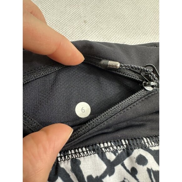 Lululemon Pace Rival Skirt II 4 Way Stretch Brushed Animal Whit Black 6 Reg EUC - Picture 7 of 8